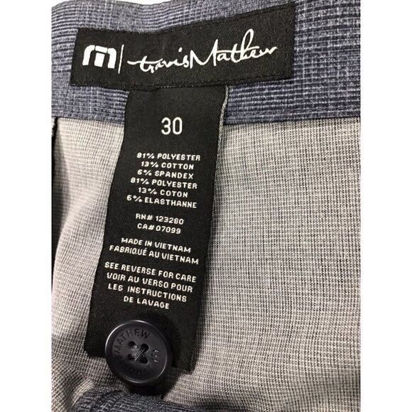Travis Mathew Shorts Mens Size 30 Prestige Lifestyle Performance Golf GRAY - Picture 3 of 4
